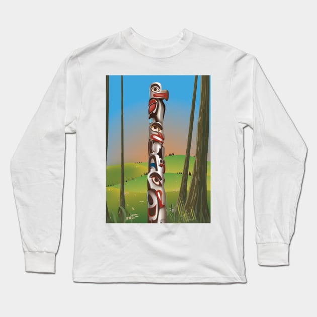 totem pole Long Sleeve T-Shirt by nickemporium1